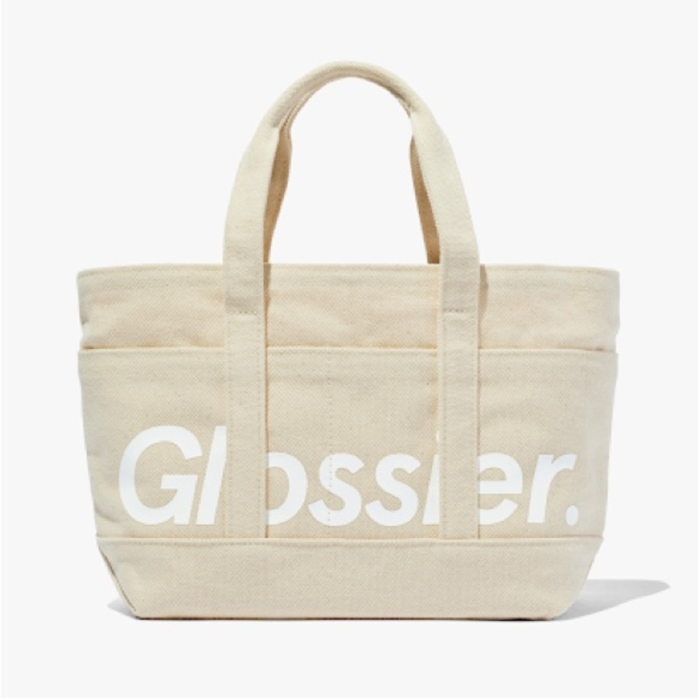 🆕 NWT Glossier Brooklyn Exclusive Utility Bag Cotton Canvas Tote Pocket Purse